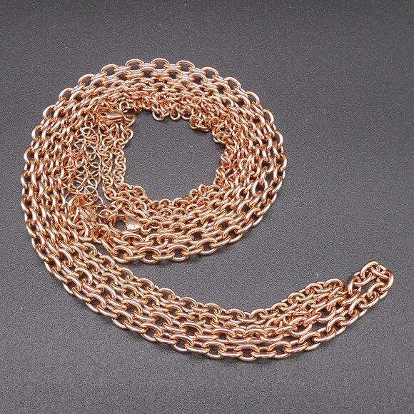 Necklace, Ever True Set of 3 Rolo Chains in ION Plated RG Stainless Steel - Picture 10 of 11